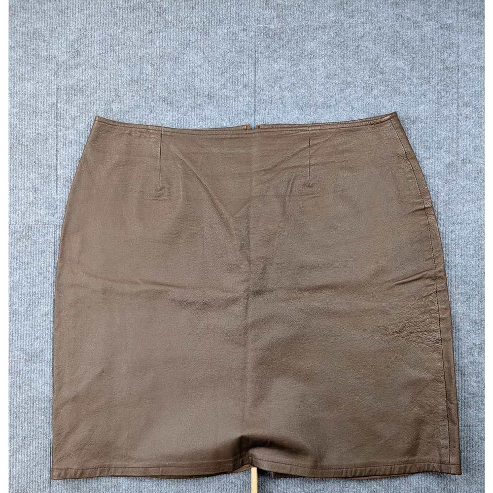 David Benjamin Leather Skirt Womens 18 Vintage Western Brown 90s Pencil Lined